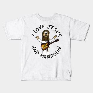 I Love Jesus And Mandolin Christian Worship Funny Kids T-Shirt